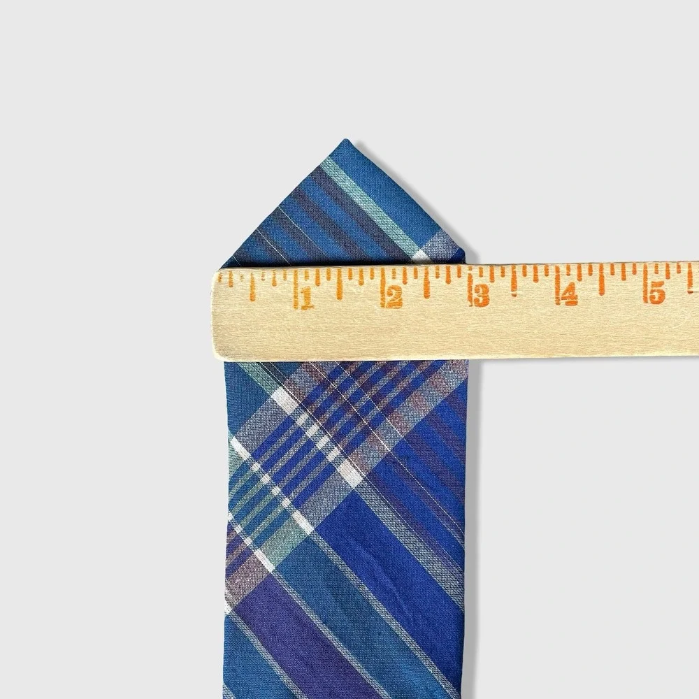 J Crew Ludlow Plaid Silk‎ Blend Necktie Men Blue Green Purple Preppy 58